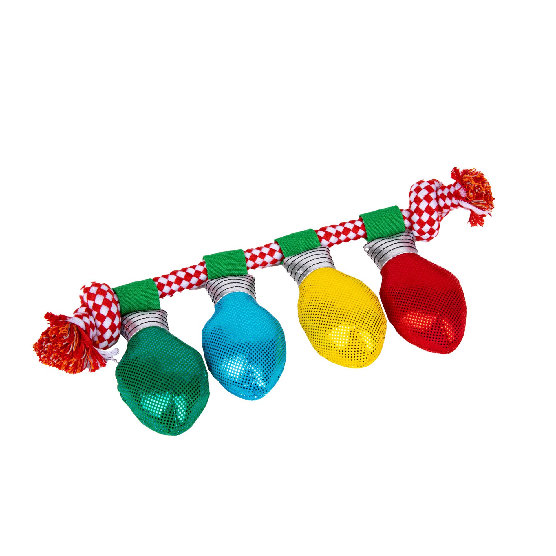 slide 1 of 1, Woof & Whiskers Christmas Lights on Rope Dog Toy, 1 ct