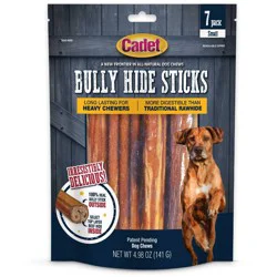 Cadet Bully Hide Sticks Beef Flavor Rawhide Dog Treats - S - 7 ct/4.98 oz