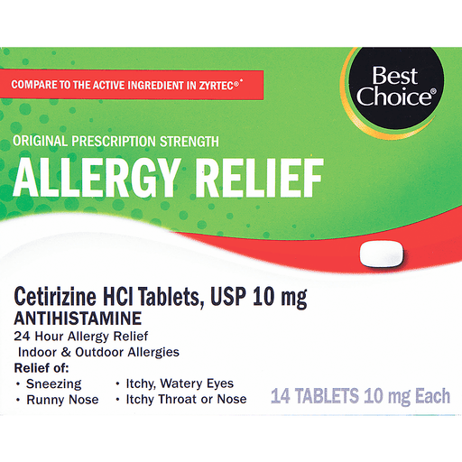 slide 1 of 1, Best Choice Cetirizine Tablets, 14 ct