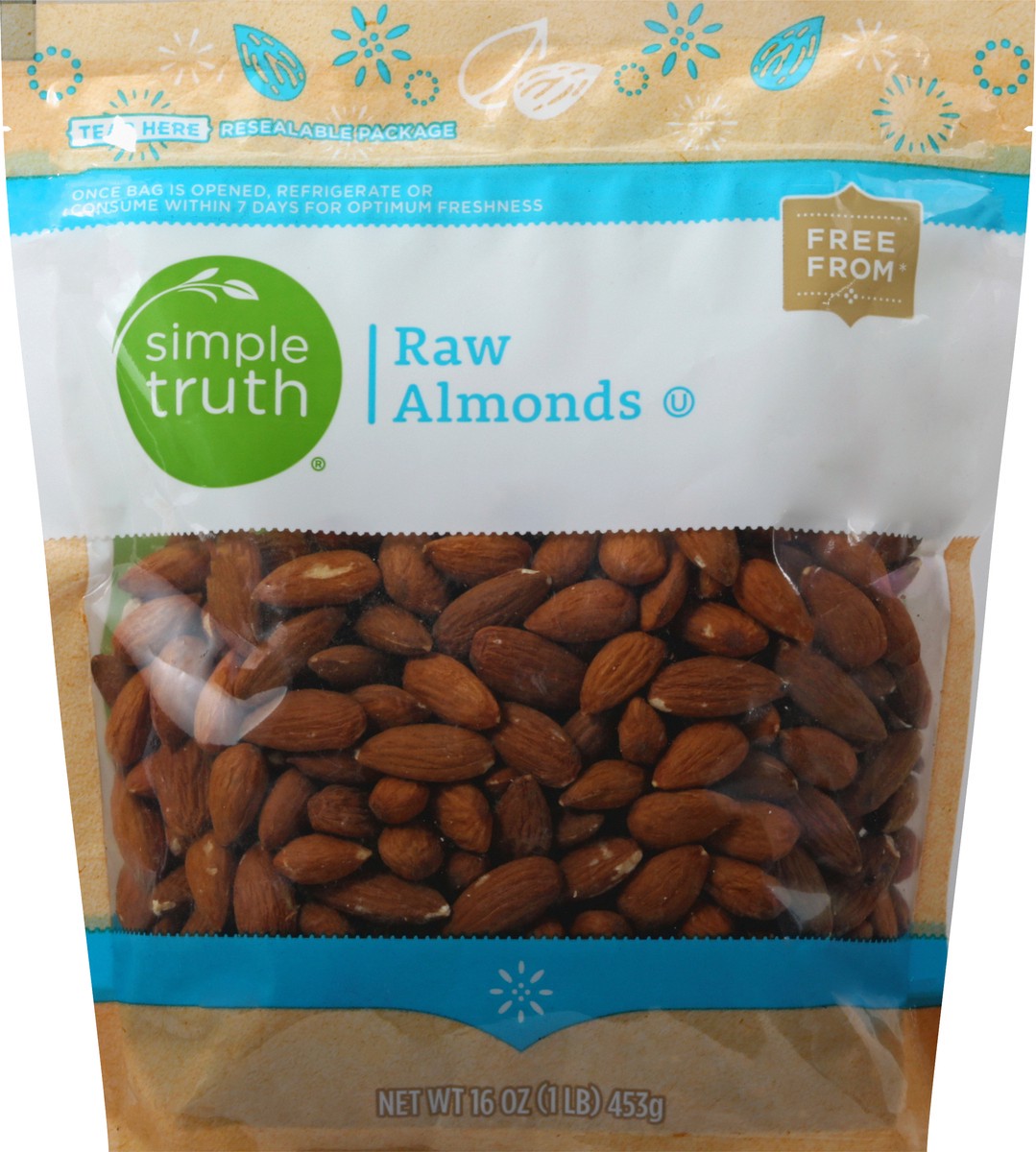 slide 1 of 9, Simple Truth Raw Almonds 16 oz, 16 oz