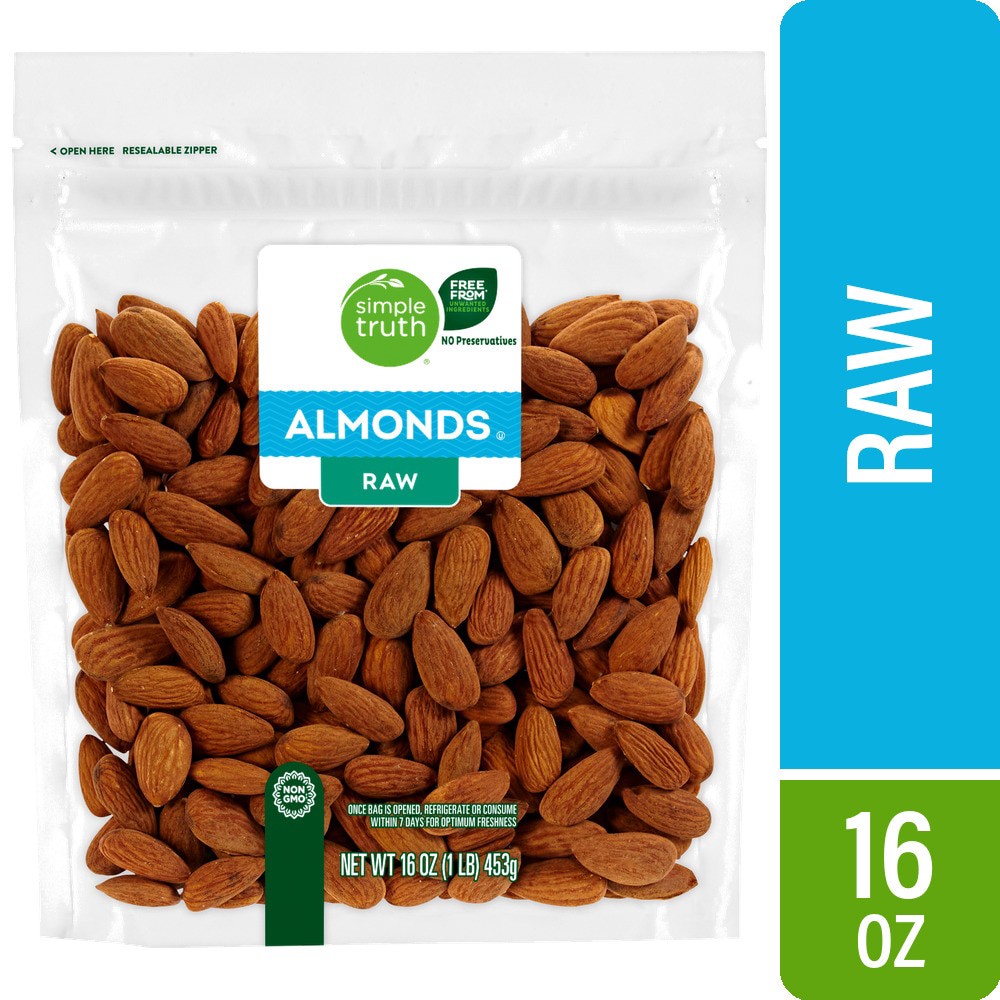 slide 1 of 9, Simple Truth Raw Almonds 16 oz, 16 oz