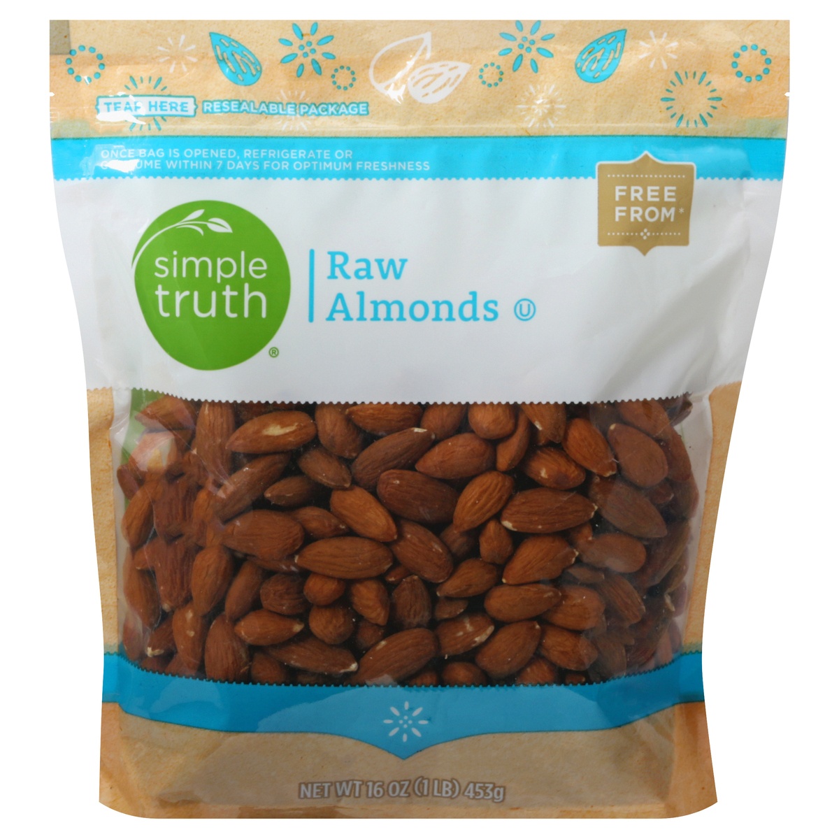 slide 1 of 1, Simple Truth Raw Almonds, 16 oz