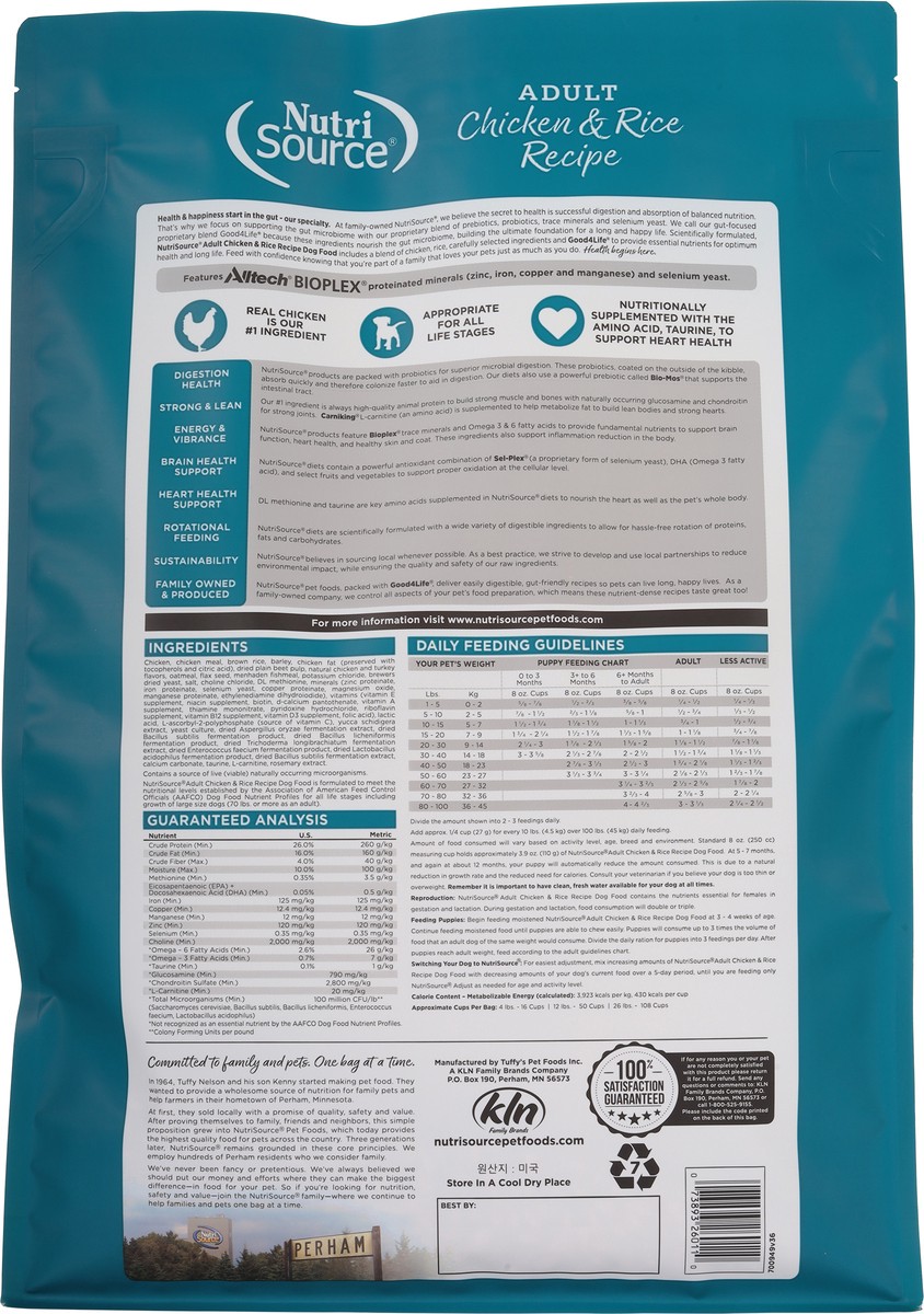 slide 7 of 14, NutriSource with Wholesome Grains Adult Chicken & Rice Recipe Dog Food 12 lb, 12 lb