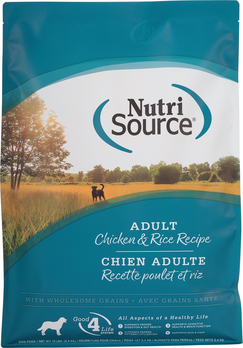 slide 10 of 14, NutriSource with Wholesome Grains Adult Chicken & Rice Recipe Dog Food 12 lb, 12 lb