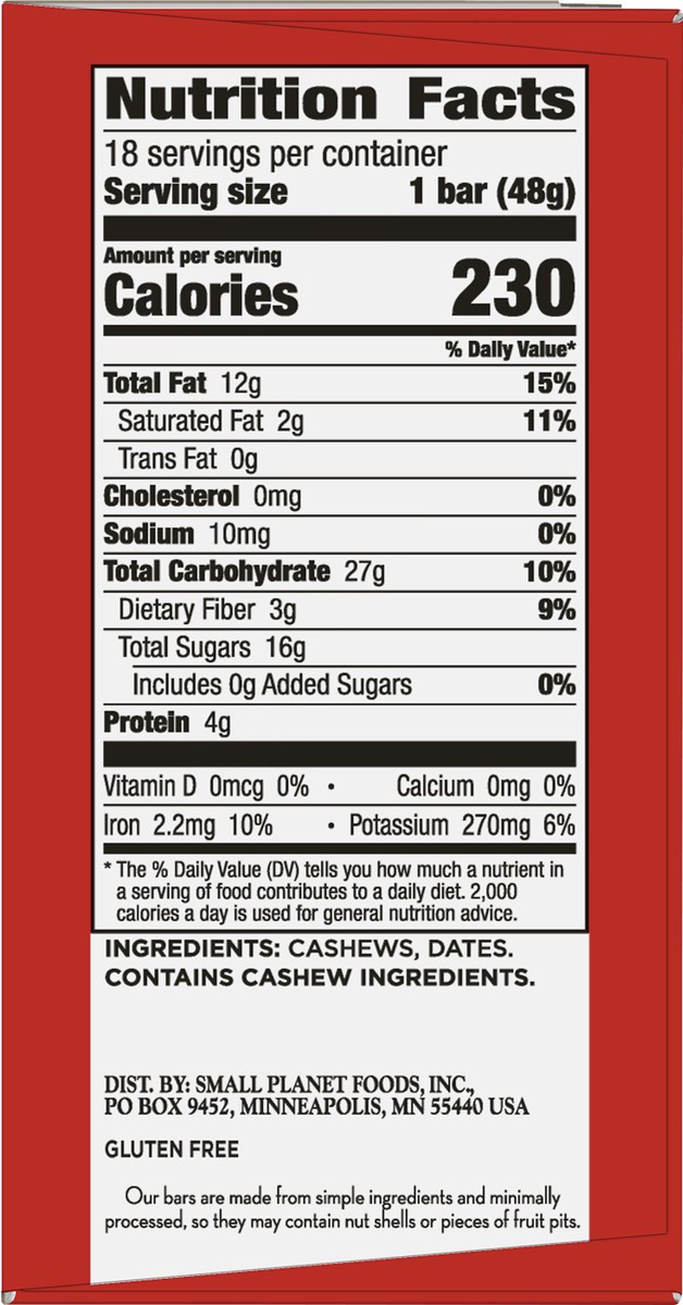 slide 5 of 9, LÄRABAR Cashew Cookie, Gluten Free Vegan Fruit & Nut Bars, 1.7 oz, 18 ct, 18 ct