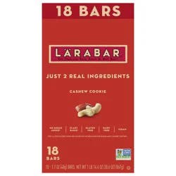 LÄRABAR Cashew Cookie, Gluten Free Vegan Fruit & Nut Bars, 1.7 oz, 18 ct