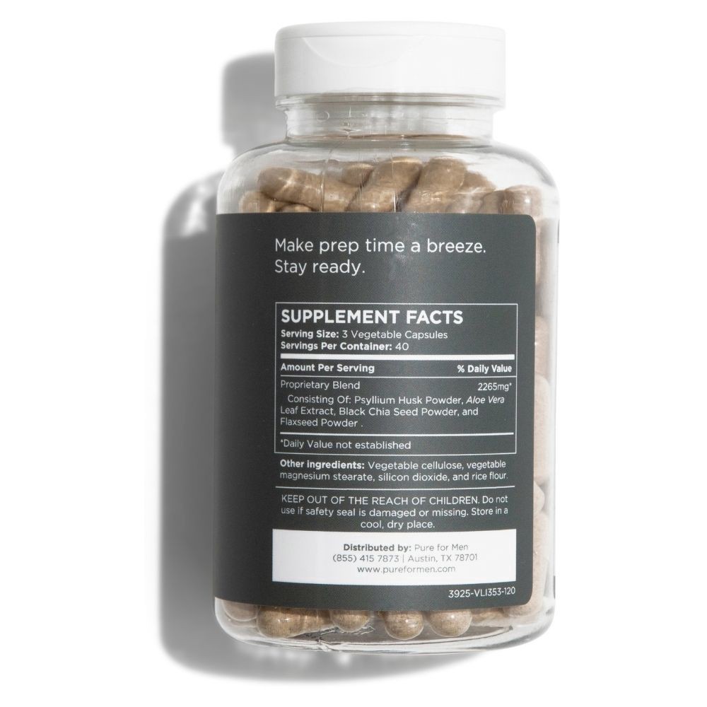 slide 2 of 2, Pure for Men Original Vegan Cleanliness Fiber Supplement Capsules, 120 ct