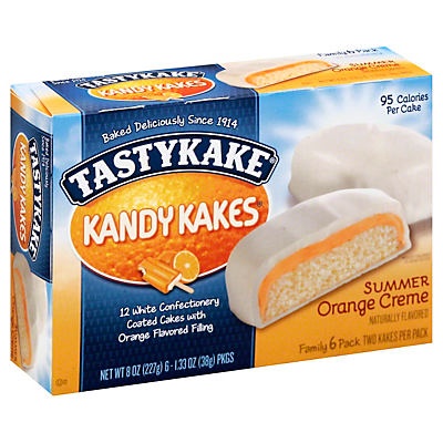 slide 1 of 1, Tastykake Kandy Kakes Summer Orange Creme Snack Cakes, 6 ct; 8 oz