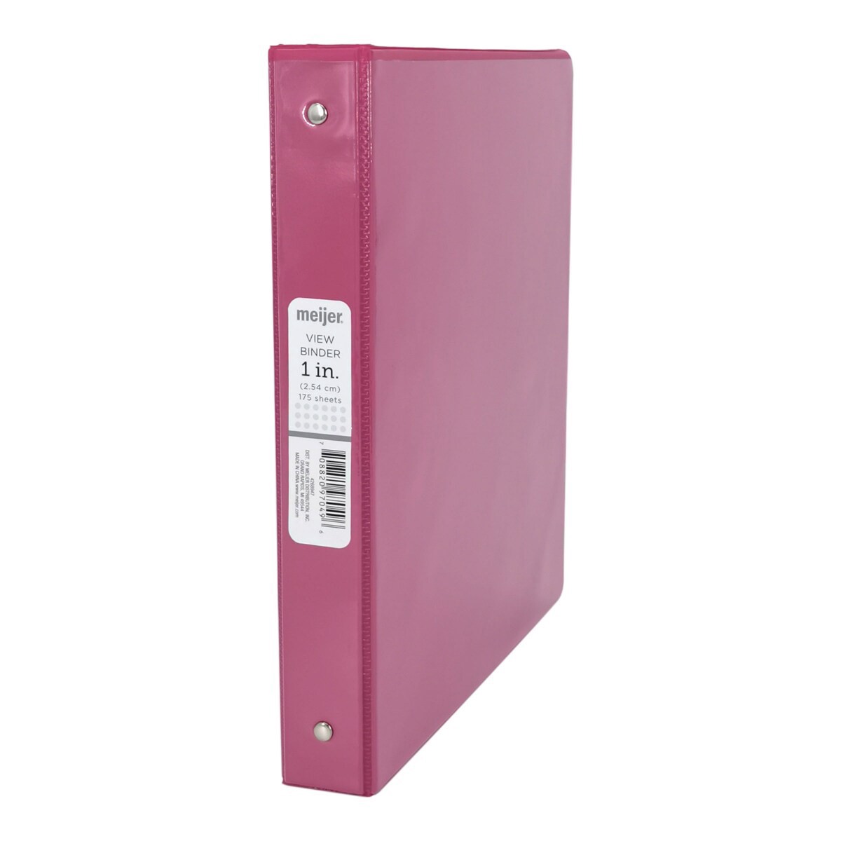 slide 3 of 5, Meijer 1'' Pink Economy View Binder, 11.5 in