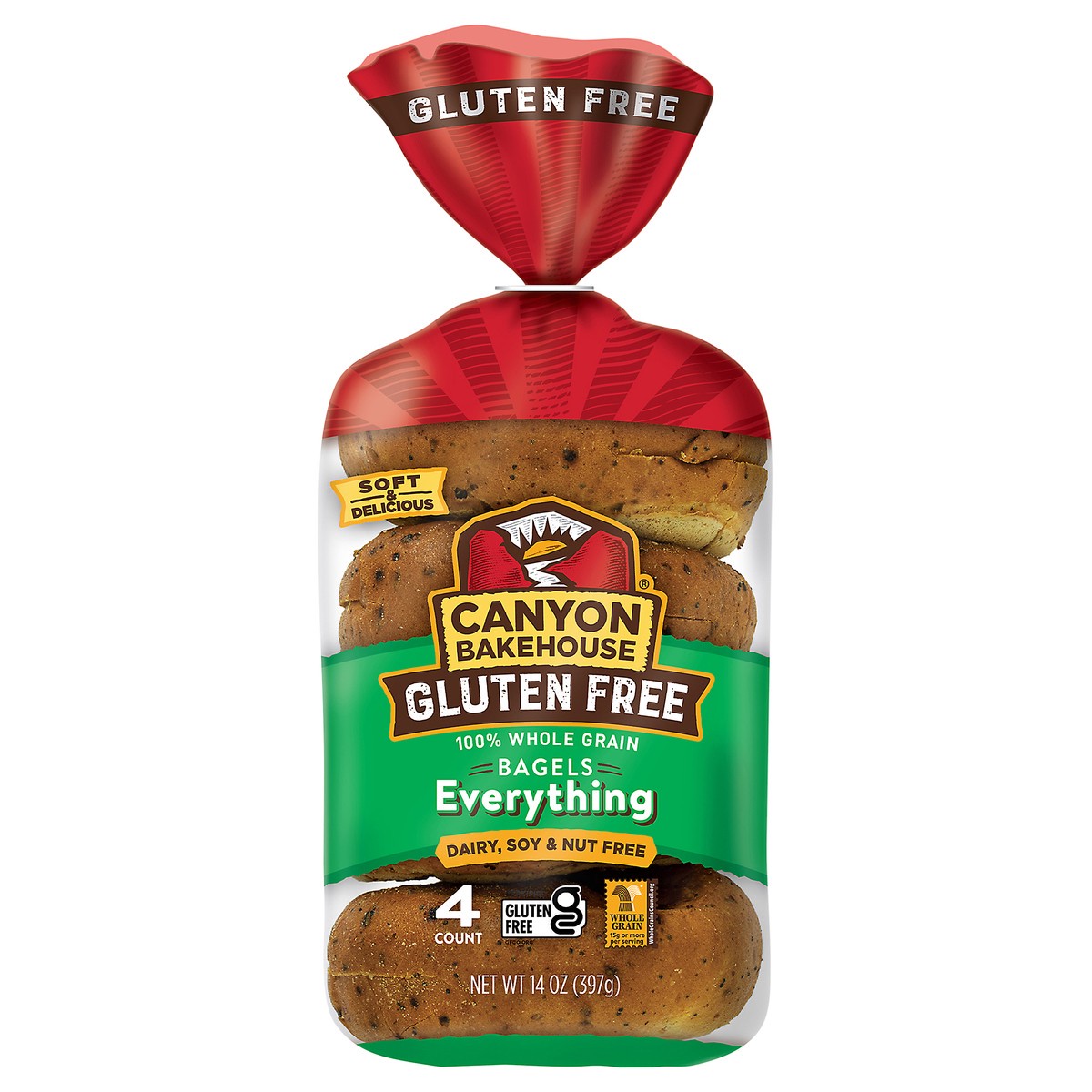slide 1 of 1, Canyon Bakehouse Heritage Style Whole Grain Gluten Free Bread, Large-Sliced, Frozen, 24 oz, Loaf, 14 oz