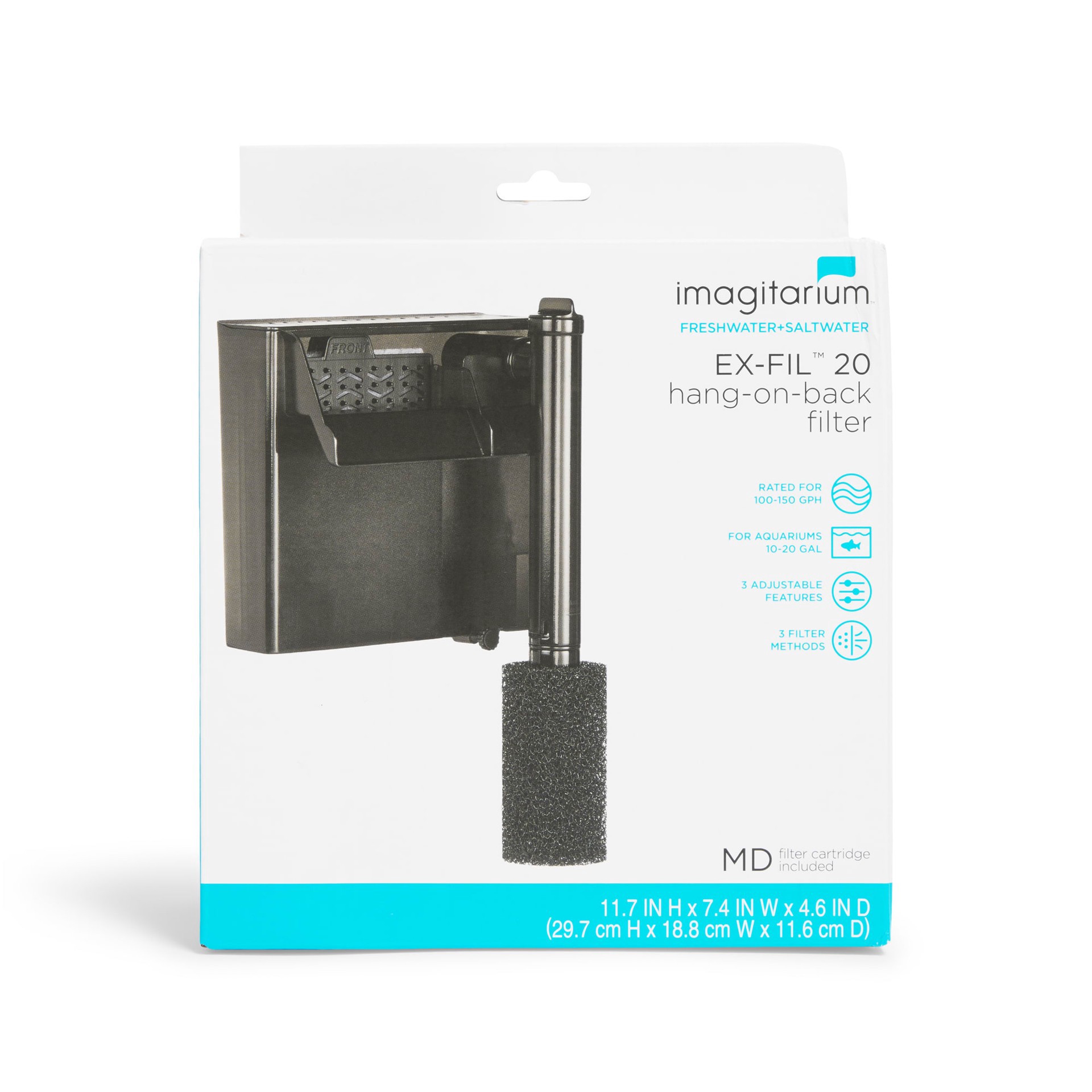 slide 1 of 1, Imagitarium EX-FIL 20 Hang-On-Back Filter, 10-20 Gallons, 1 ct