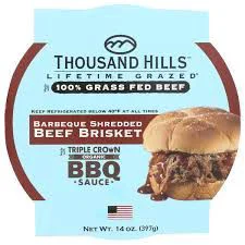 Thousand Hills Lifetime Grazed Shredded BBQ Beef Brisket