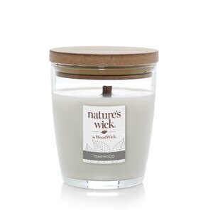 slide 1 of 6, Nature's Wick Teakwood Crackle Burning Jar Candle, 10 Oz, 10 oz