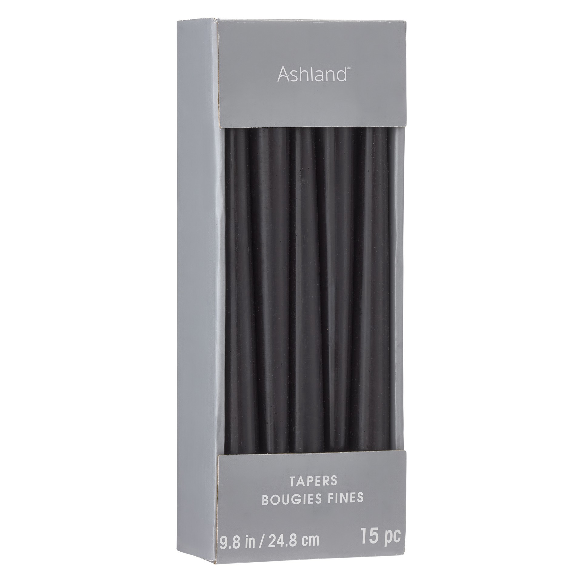 slide 3 of 3, Basic Elements Black Unscented Taper Party Pack By Ashland, 10 in