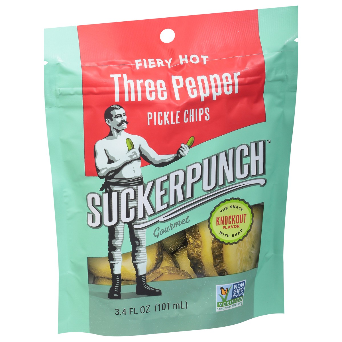 slide 3 of 9, SuckerPunch Gourmet Three Pepper Pickle Pack 3.4 fl oz, 3.4 fl oz