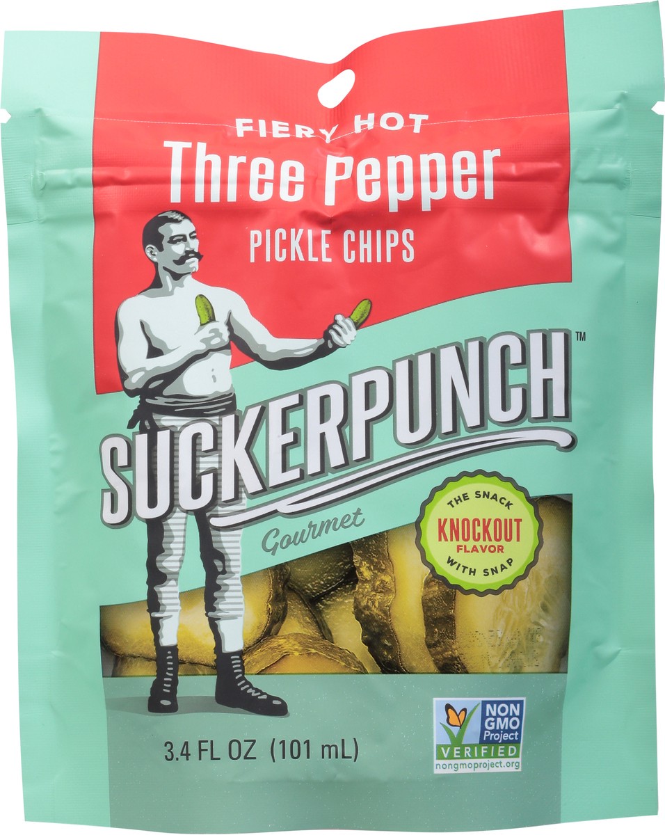 slide 2 of 9, SuckerPunch Gourmet Three Pepper Pickle Pack 3.4 fl oz, 3.4 fl oz