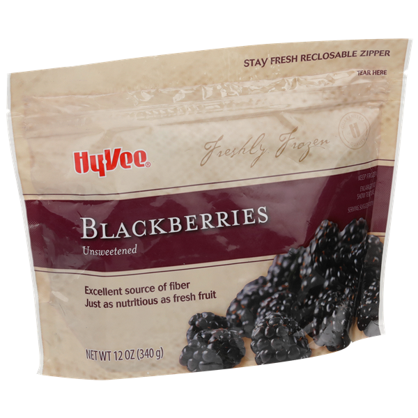 slide 1 of 1, Hy-vee Freshly Frozen Unsweetened Blackberries, 12 oz