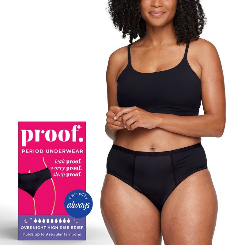 Proof Underwear Proof. by Always Women's High-Rise Briefs, Overnight ...