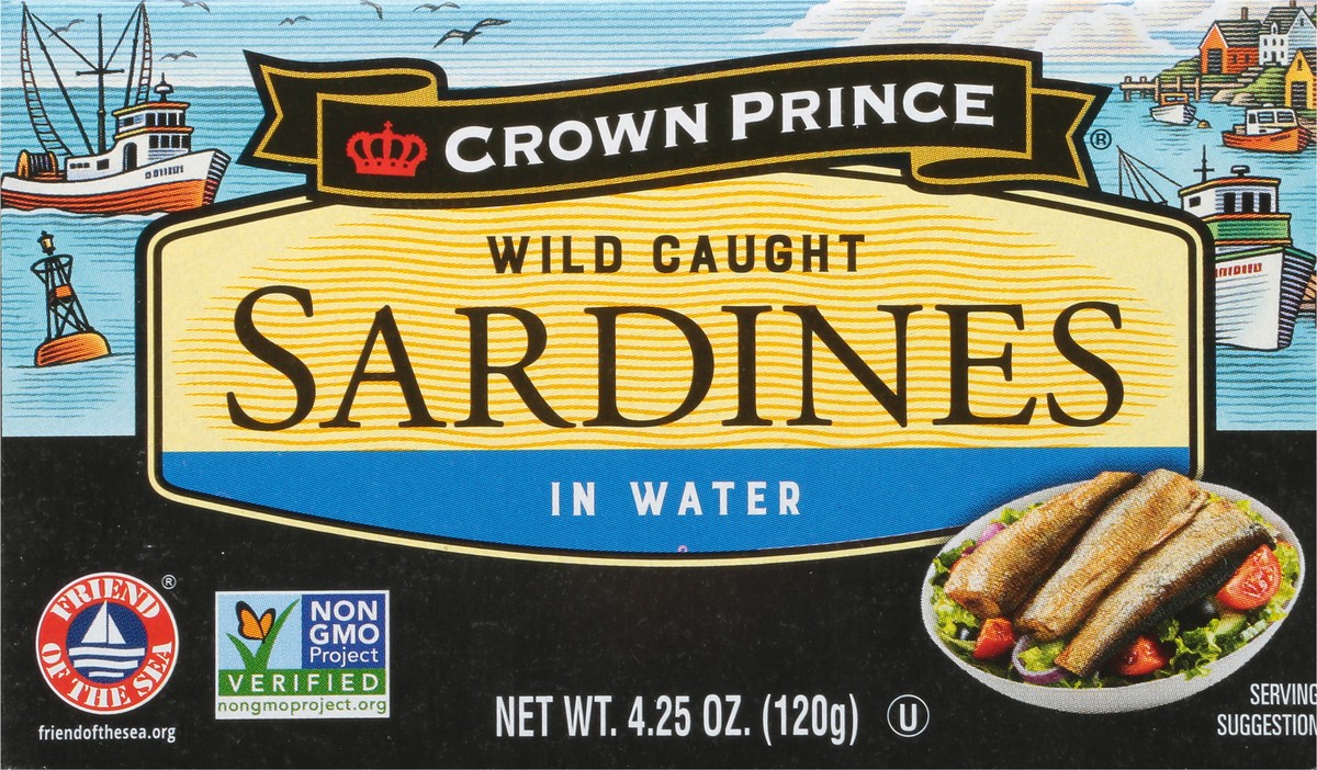 slide 5 of 13, Crown Prince In Water Wild Caught Sardines 4.25 oz Box, 4.25 oz