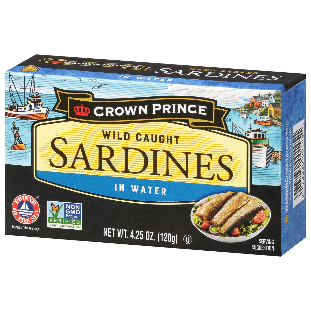 slide 13 of 13, Crown Prince In Water Wild Caught Sardines 4.25 oz Box, 4.25 oz