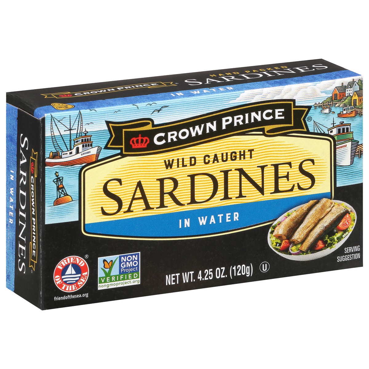 slide 10 of 13, Crown Prince In Water Wild Caught Sardines 4.25 oz Box, 4.25 oz