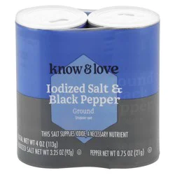 know & love Salt and Pepper Shaker Combo 3.25 Ounces