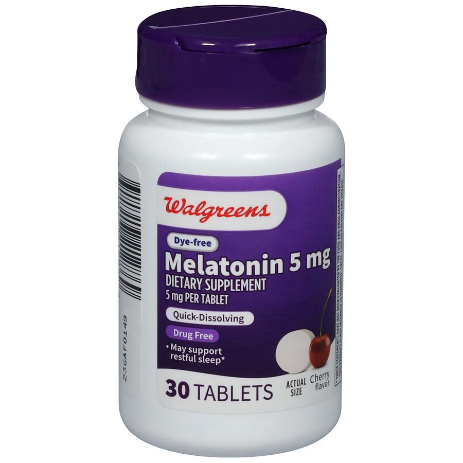 slide 3 of 5, Walgreens Dye-Free Melatonin 5 mg Cherry, 30 ct