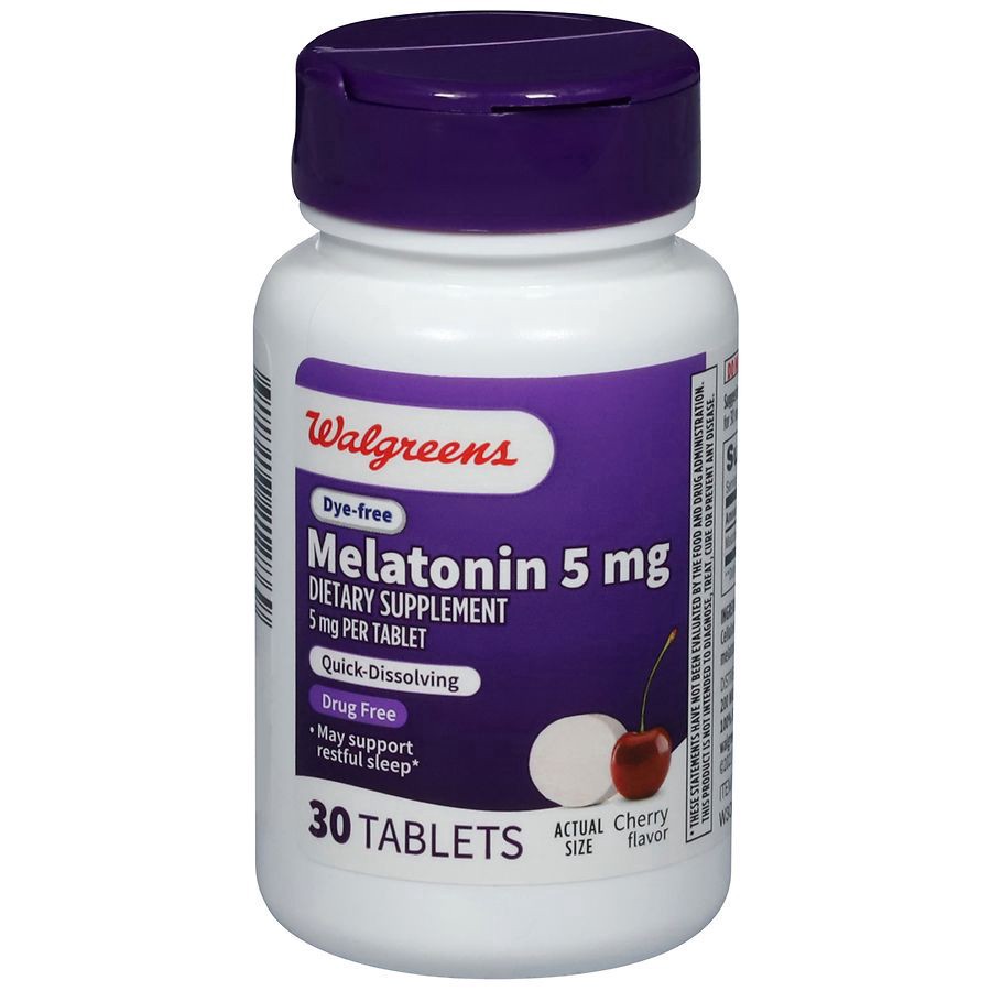 slide 1 of 5, Walgreens Dye-Free Melatonin 5 mg Cherry, 30 ct