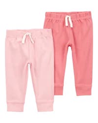 Carter's Baby 2-Pack Pull-On Pants Pink 18M