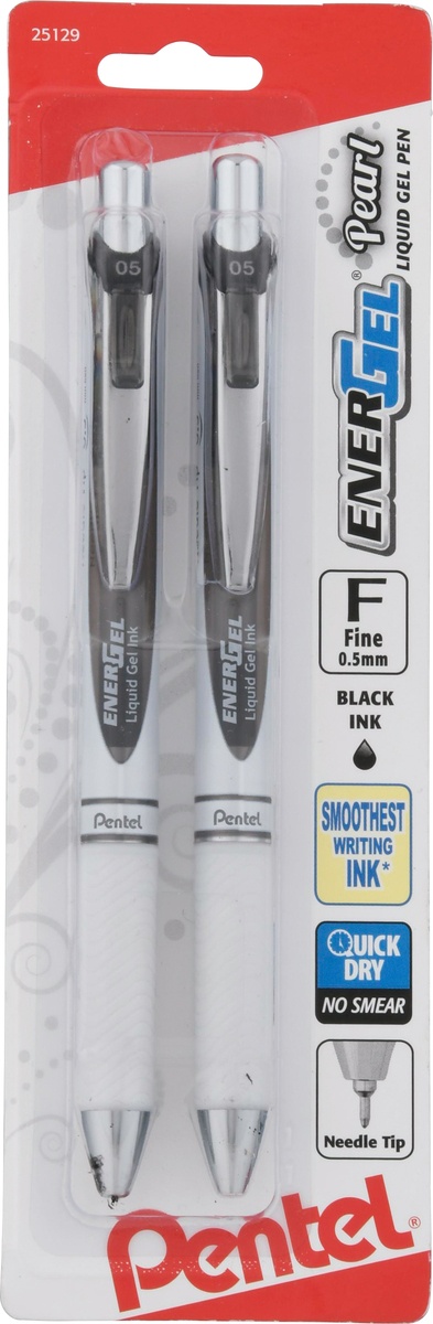 slide 7 of 9, Pentel Energel Pearl Deluxe 05mm Fine Point Liquid Gel Pen Black, 2 ct