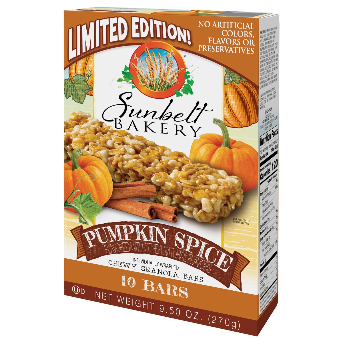 slide 6 of 9, Sunbelt Bakery Chewy Pumpkin Spice Granola Bars 10 10 ea Box, 10 ct