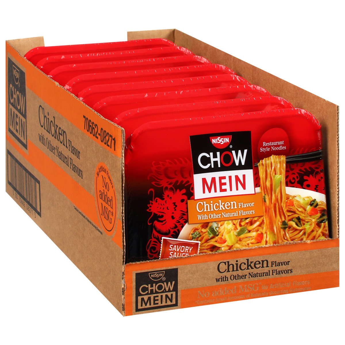 slide 3 of 11, Nissin Chow Mein Restaurant Style Chicken Flavor Noodles 8 - 4 oz Trays, 8 ct