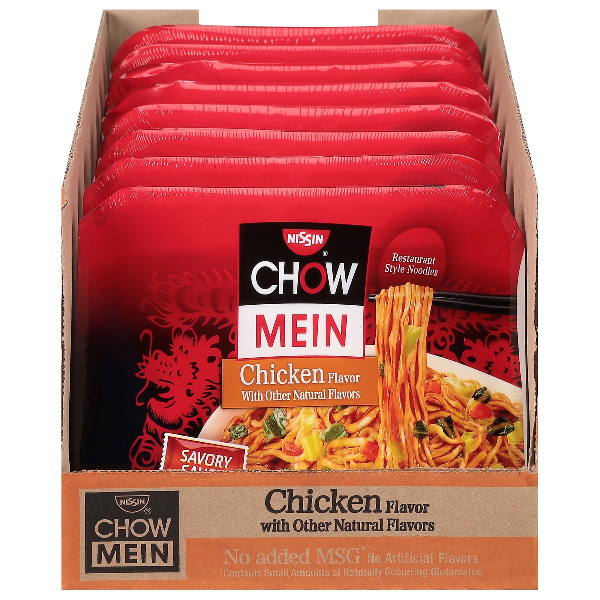 slide 1 of 11, Nissin Chow Mein Restaurant Style Chicken Flavor Noodles 8 - 4 oz Trays, 8 ct