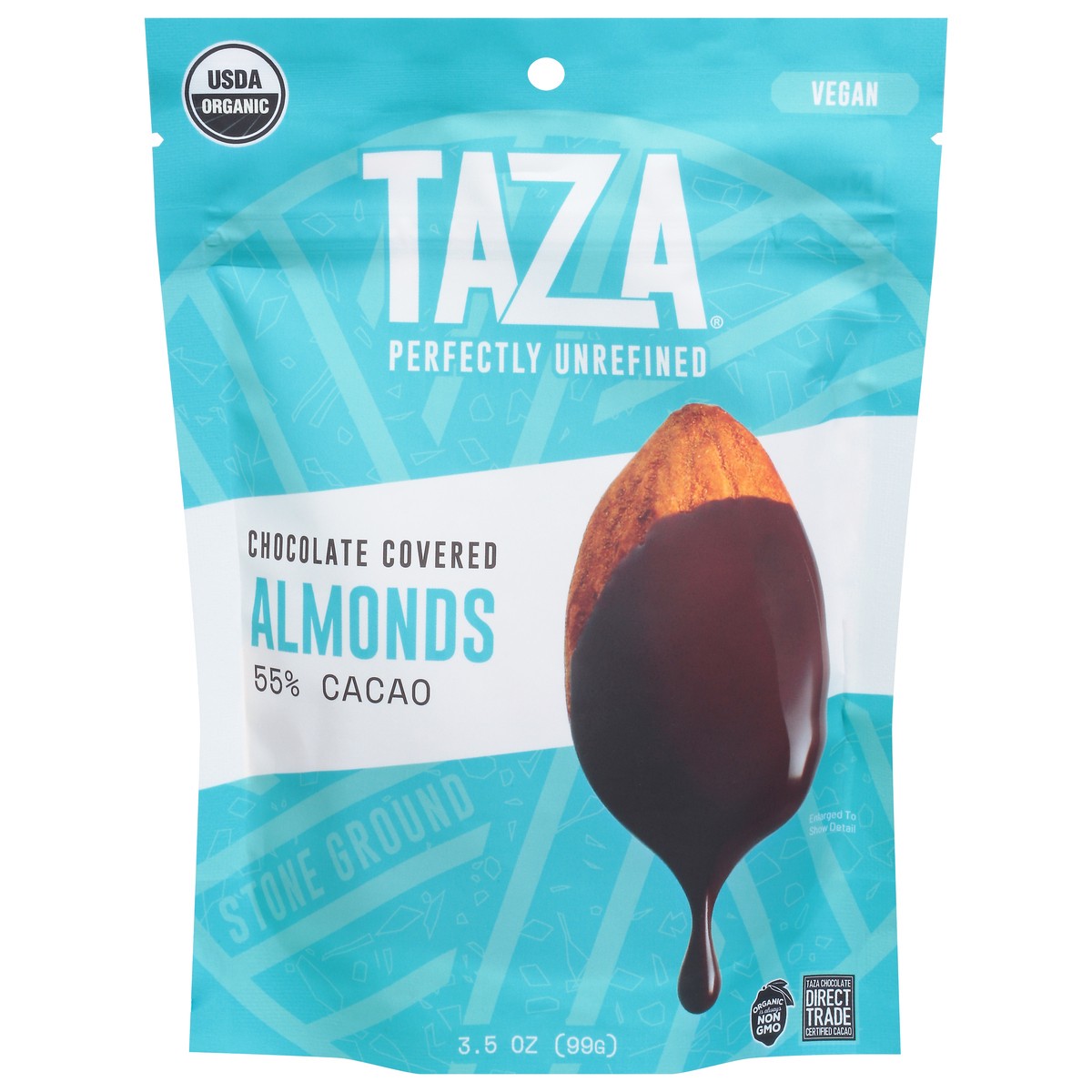 slide 8 of 14, Taza 55% Cacao Chocolate Covered Almonds 3.5 oz, 4.2 oz