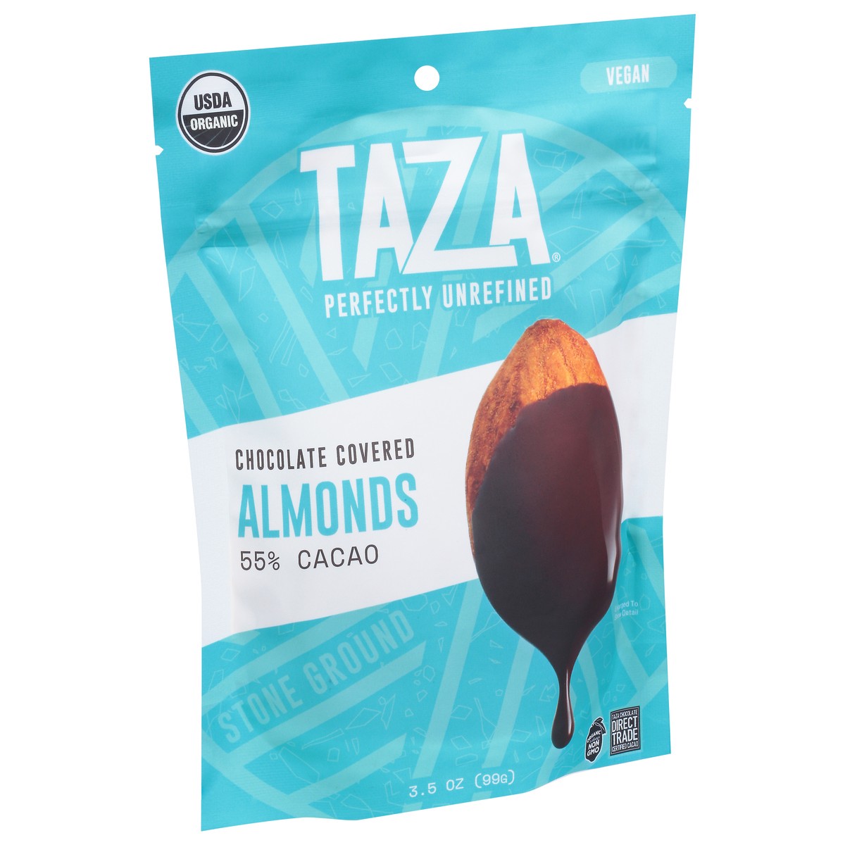 slide 4 of 14, Taza 55% Cacao Chocolate Covered Almonds 3.5 oz, 4.2 oz