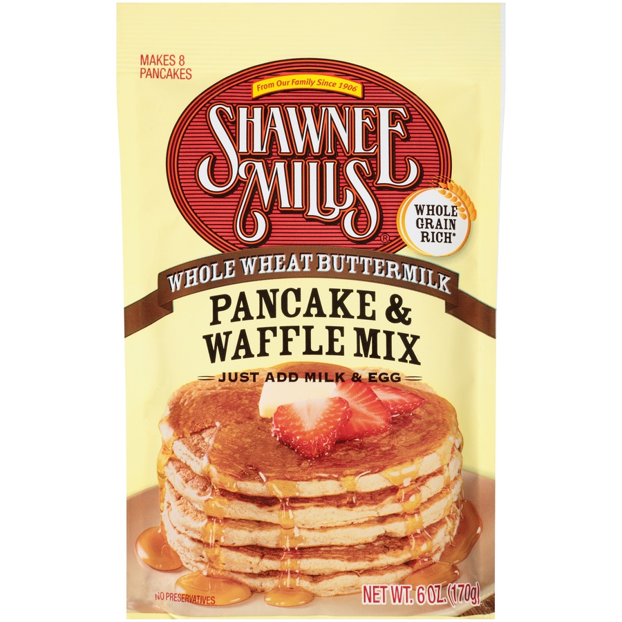 slide 1 of 6, Shawnee Mills Whole Wheat Buttermilk Pancake & Waffle Mix, 6 oz