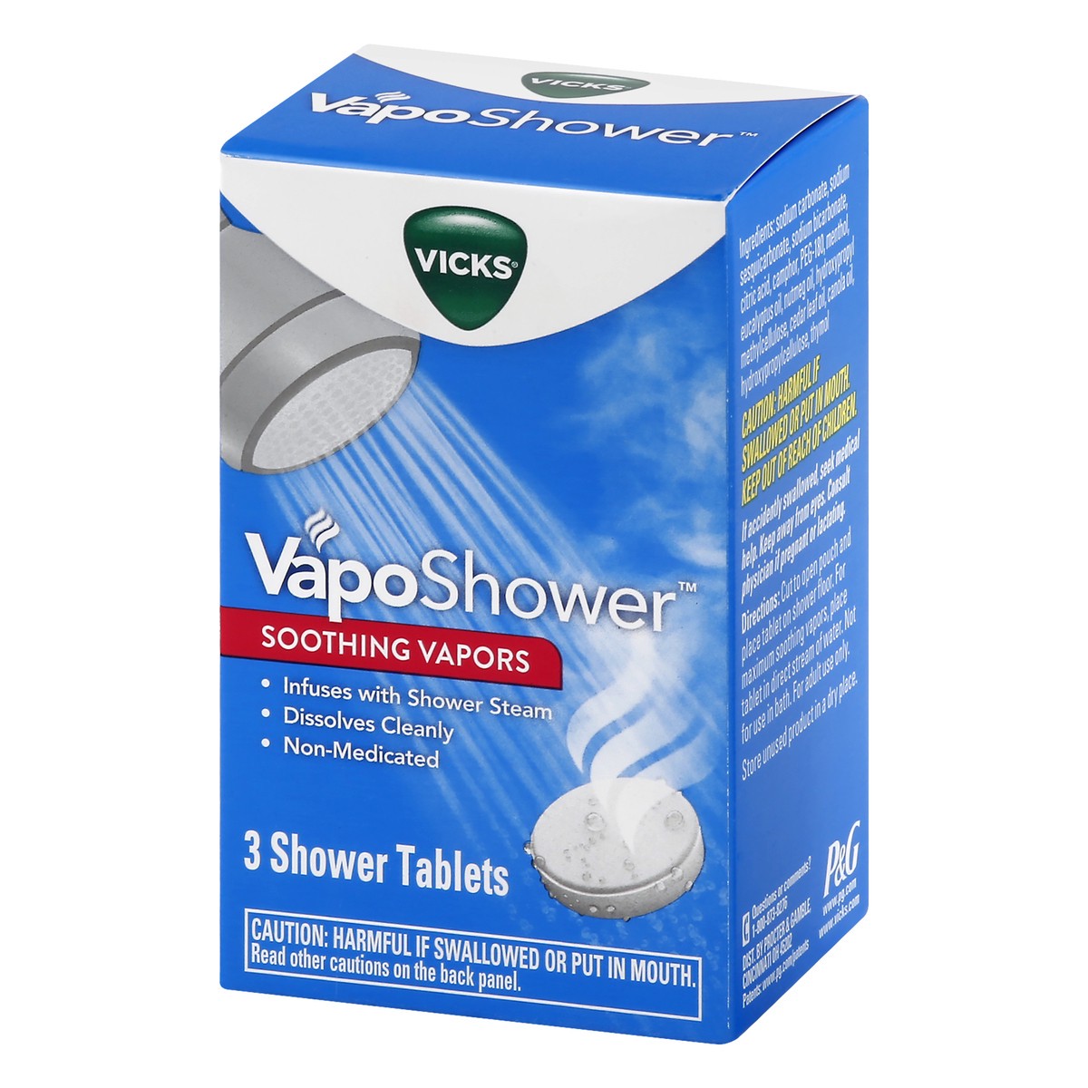 slide 4 of 9, Vicks VapoShower, Shower Steamers, Shower Tablets, Soothing Non-Medicated Vicks Vapors, Infuses into Shower Steam, Dissolves Cleanly, Aromatherapy Shower Bomb, Eucalyptus & Menthol, 3ct, 3 ct