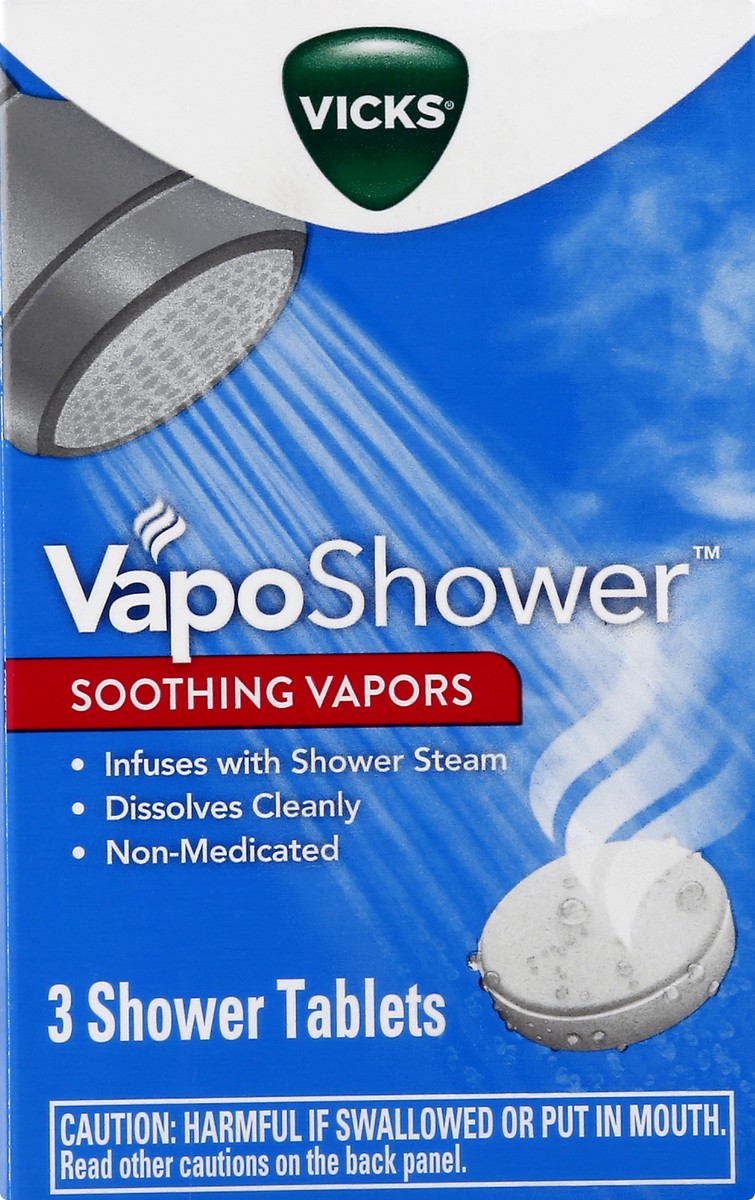 slide 8 of 9, Vicks VapoShower, Shower Steamers, Shower Tablets, Soothing Non-Medicated Vicks Vapors, Infuses into Shower Steam, Dissolves Cleanly, Aromatherapy Shower Bomb, Eucalyptus & Menthol, 3ct, 3 ct