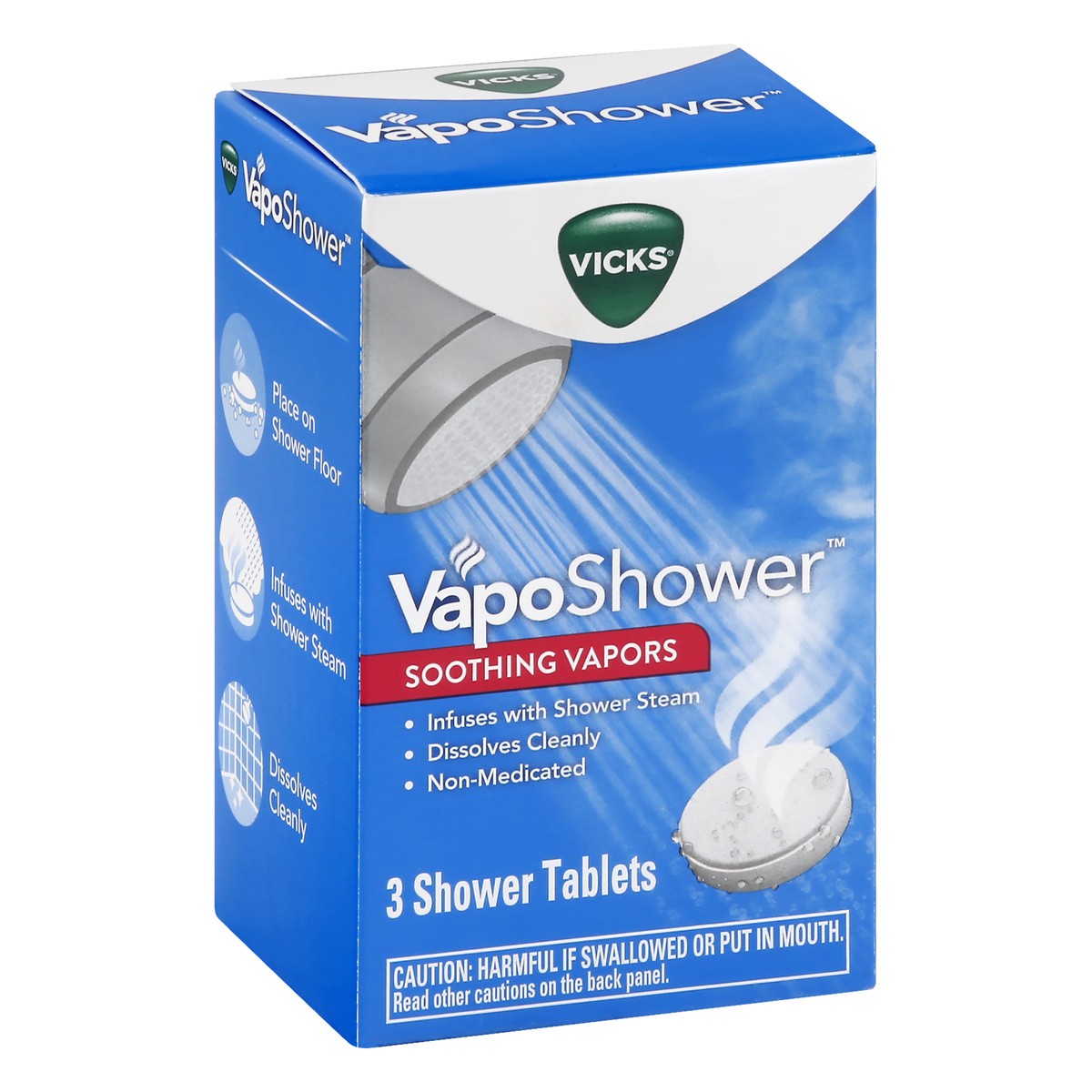 slide 5 of 9, Vicks VapoShower, Shower Steamers, Shower Tablets, Soothing Non-Medicated Vicks Vapors, Infuses into Shower Steam, Dissolves Cleanly, Aromatherapy Shower Bomb, Eucalyptus & Menthol, 3ct, 3 ct