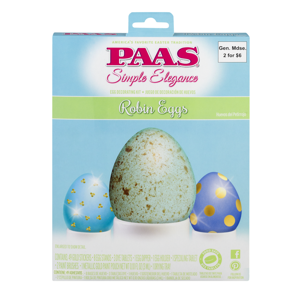 slide 1 of 1, PAAS Simple Elegance Robin Eggs Decorating Kit, 1 ct