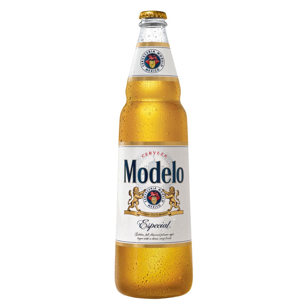 slide 1 of 7, Modelo Mexican Lager Import Beer, 24 fl oz Bottle, 4.4% ABV, 24 fl oz