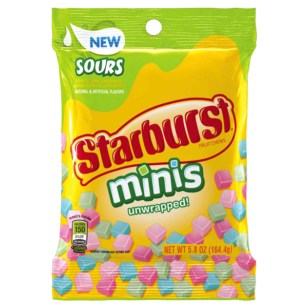 slide 1 of 1, Starburst Minis Sour Peg, 5.8 oz