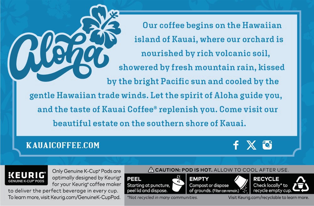 slide 2 of 2, Kauai Island Sunrise Mild Roast K-Cup Coffee Pods, 10 ct / 3.35 oz