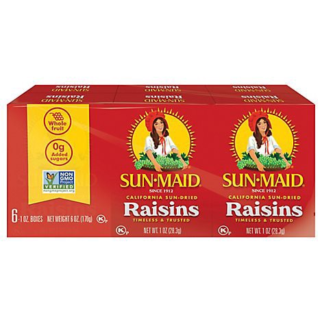 slide 1 of 1, Sun-Maid Raisins Natural California - 6-1 Oz, 6 oz