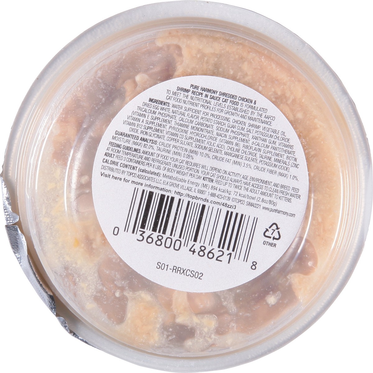 slide 3 of 9, Pure Harmony Grain Free Super Premium Shredded Chicken & Shrimp Recipe in Sauce Cat Food 2.8 oz, 2.79 oz