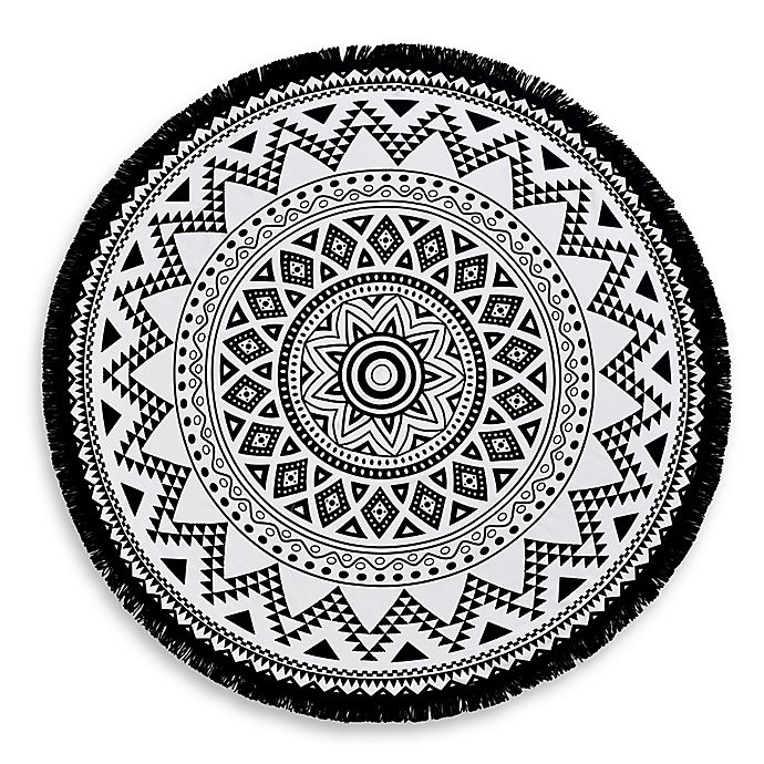 slide 1 of 5, Linum Home Textiles Kilim Pestemal Beach Towel - Black/White, 1 ct