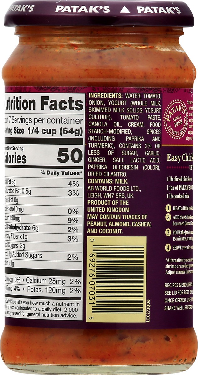 slide 2 of 13, Patak's Medium Tikka Masala Curry Simmer Sauce 15 oz, 15 oz