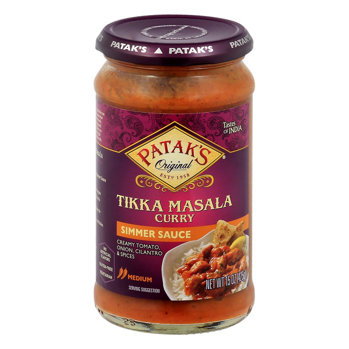 slide 13 of 13, Patak's Medium Tikka Masala Curry Simmer Sauce 15 oz, 15 oz