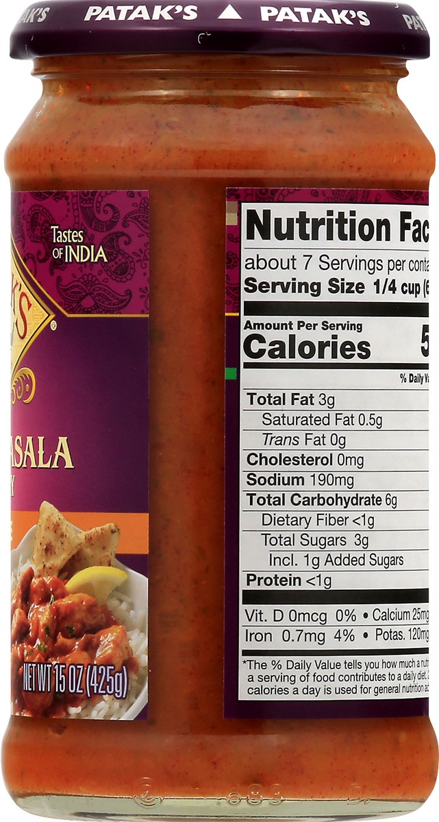 slide 7 of 13, Patak's Medium Tikka Masala Simmer Sauce 15 oz, 15 oz