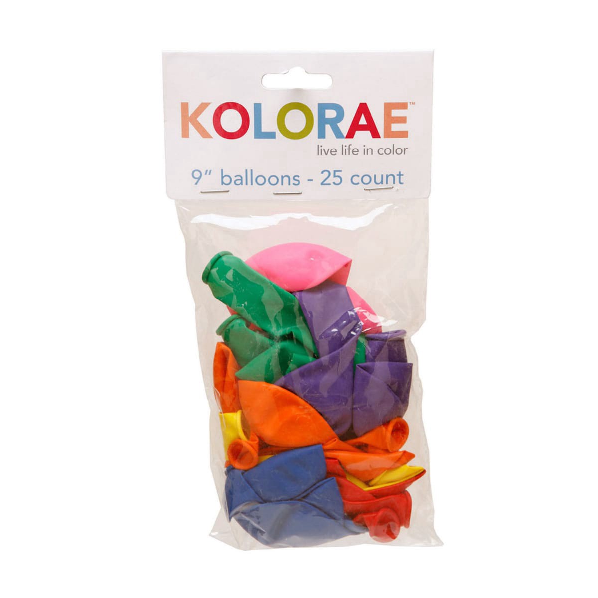 slide 1 of 5, Kolorae 9 Inch Balloons, Assorted Colors, 25 ct